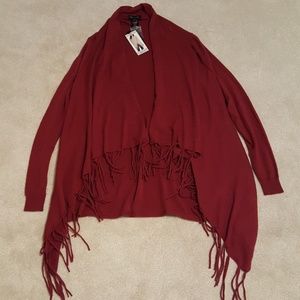 convertible fringe cardigan